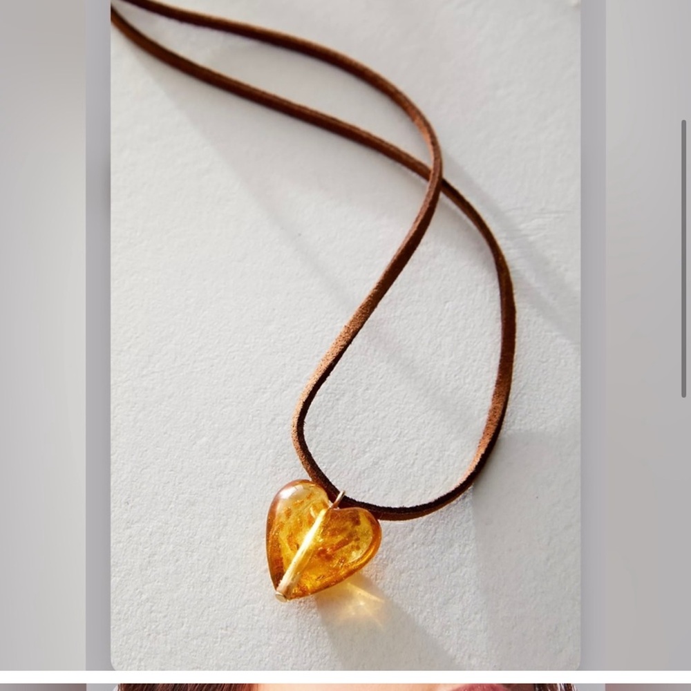 Free People Amber Heart Pendant Necklace